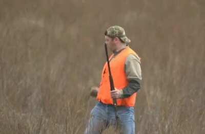 Catching a flying bird with bare hands