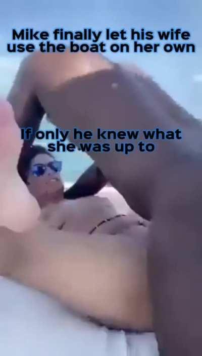 Using the boat to get fucked behind her husbandâs back