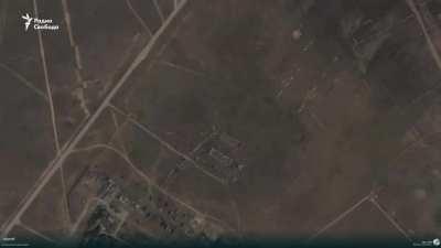 Satellite images of the consequences of the July 18 drone attack on the military base on the territory of Lake Donuzlav in the so-called Crimea