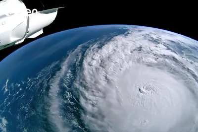 The ISS just orbited above Hurricane Miton as it is re-intensifying over the southern Gulf of Mexico