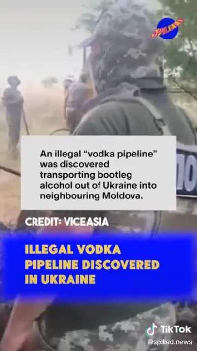 An illegal 300km 'bootleg' vodka pipeline was found in Ukraine, exporting vodka across the land into bordering Moldova.