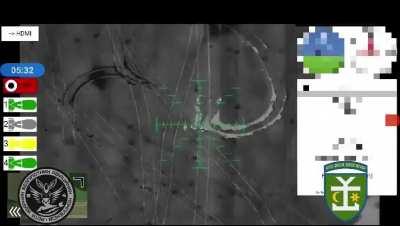 IR drone dispatches 9 Russians meandering in a field. Standing around doing absolutely nothing seemed like a good idea at the time.