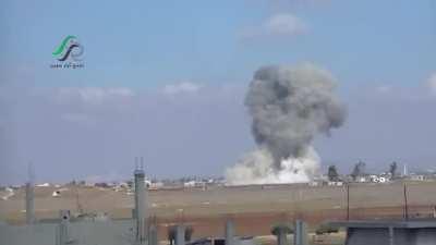 Russian-dropped parachute retarded bomb on Opposition controlled al-Ghanto, Homs - 1/30/2016