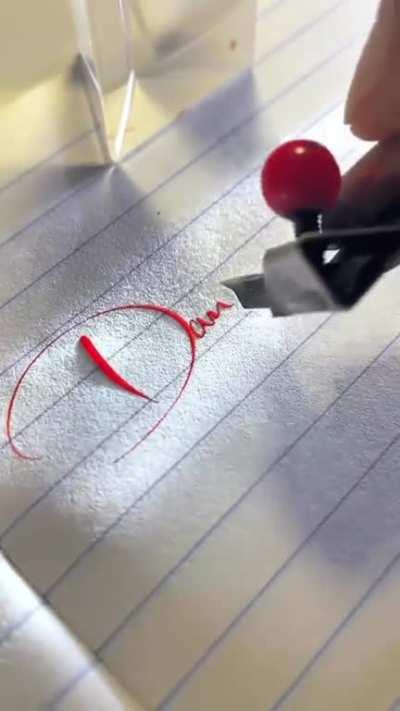 Red ink calligraphy