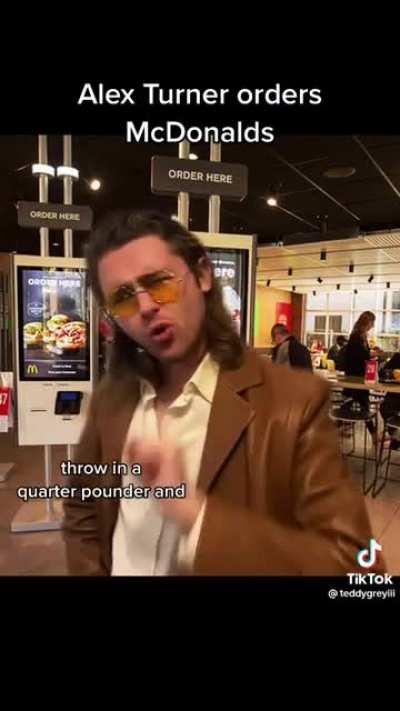 Alex Turner from Arctic Monkeys orders McDonalds