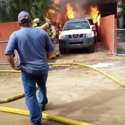 Man Saves Dog From Fire