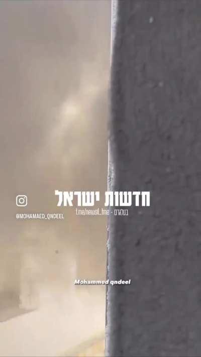 Very close POV of IDF forces bombing a building in Gaza. 