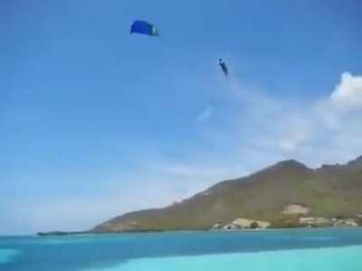 Kite surfing on a windy day. Wonder what could go wrong?