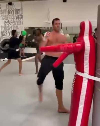 Luke Rockhold's incredible question mark kick.