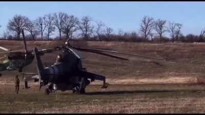 MI-24Vs of the 11th Kherson Airborne Division of Ukraine intercept Russian Shahed drones using USPU-24 Machine guns in southern Ukraine