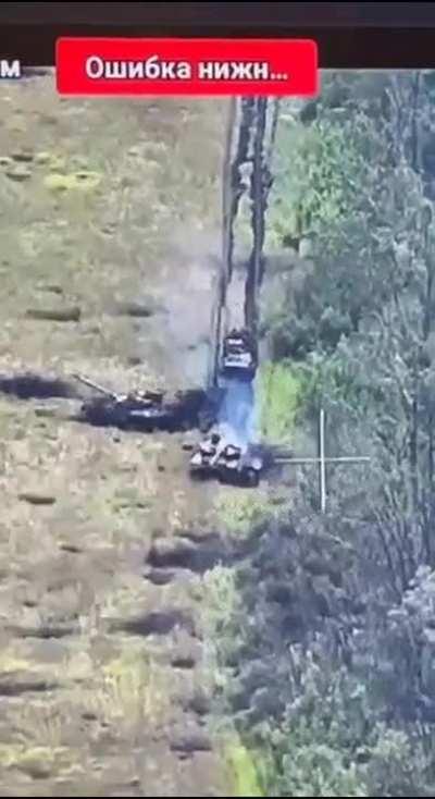 Russian troops riding armored vehicle hits a mine in east Ukraine