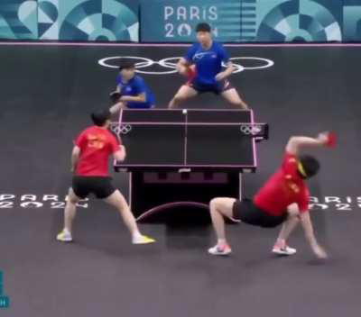 Insane Table Tennis between China and North Korea