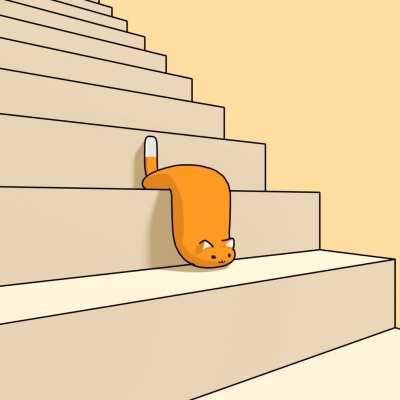 (＾• ω •＾) Descending a Staircase