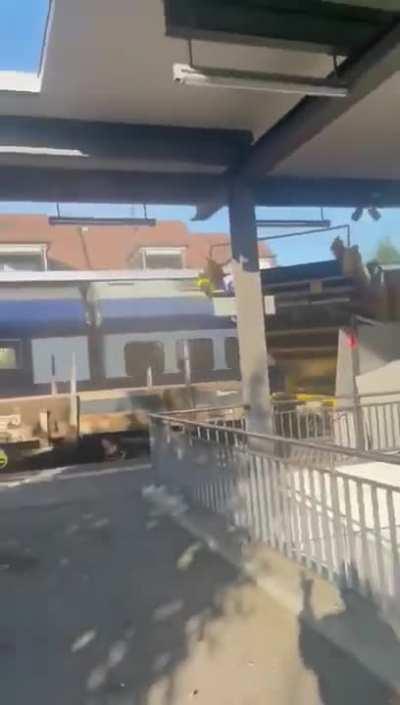 Swiss train collides with excavator (Henggart, Switzerland)