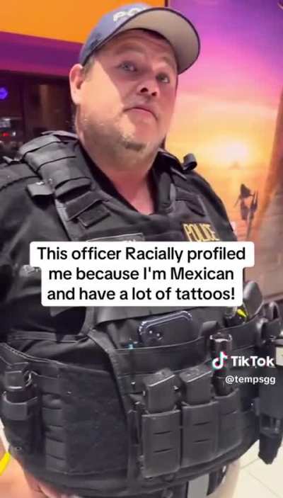 Cop profiles man at the movie theater 