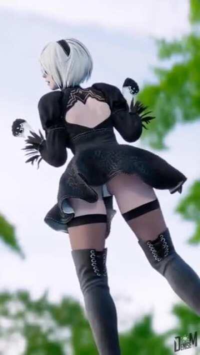 2B Shaking Her Butt (Fully Clothed) (DeniseM) [Nier Automata]