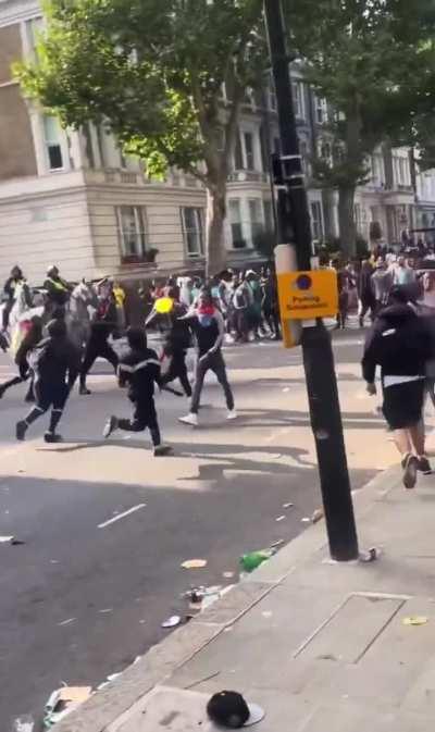 This is the moment a swarm of youths ran into a crowd in Notting Hill Carnival armed with machetes