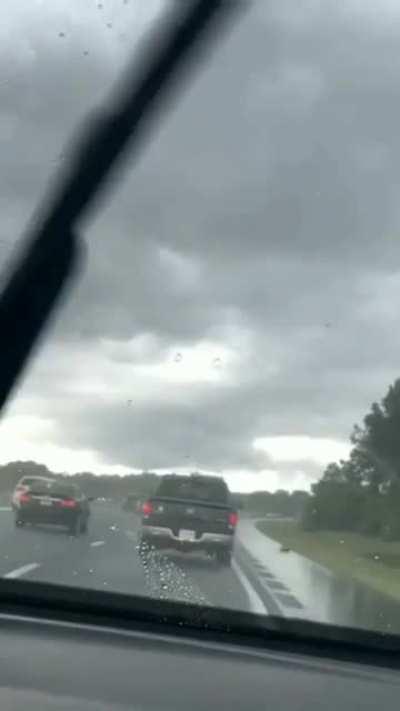 Lightning bolt strikes vehicle in Flordia this past summer.