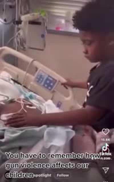 Heartbreaking: Kid Tries To Wake Up His Dad Who's In A Coma At Hospital After Getting Shot