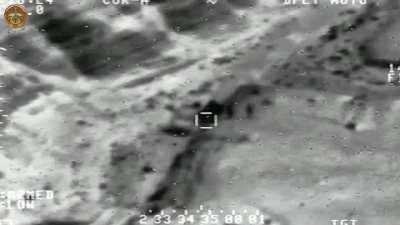 Iraqi Air Force F16s bombs Isis T- series tank, front loader and some combatants during the battle of Baiji,2015. ( music from the source)