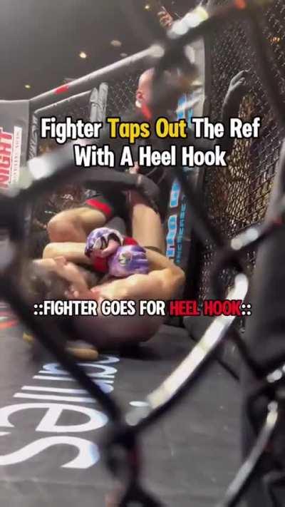 Fighter went into autopilot after getting KO’d and taps the ref 