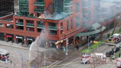 2022 01 22 Emerald Stone Apartment Fire video of first balcony fire