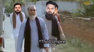 Rishabh Pant meeting the third umpire after the match.