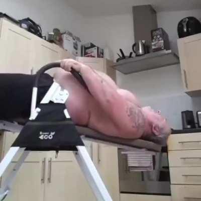 HMF while I try out this new exercise equipment.