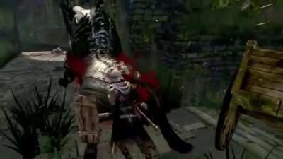 Dark Souls’ Fang Boar backstab animation (credit: u/Minimobster)