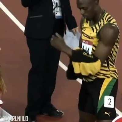 Usain Bolt, what a legend. You can tell a lot about a person from the way they treat support staff.