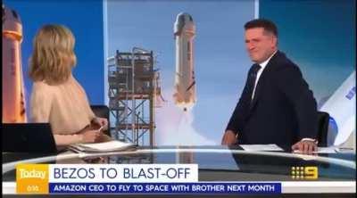 News anchors cant keep it together at Bezos rocket design