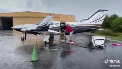 HMF While boarding their plane: