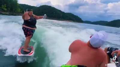 HMF as I pound a beer while wakeboarding.