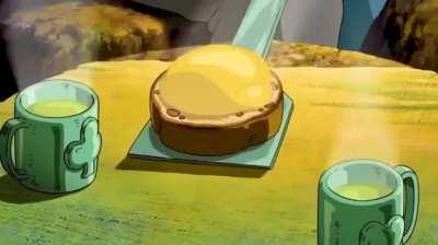 The realistic depiction of this anime food. 