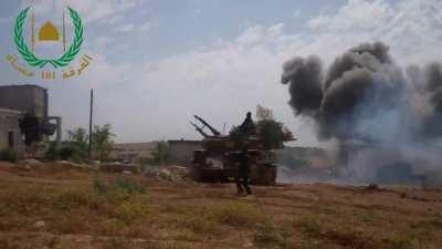 Opposition controlled ZSU-23-4 and an SAAF MiG play a dangerous game of cat and mouse outside of Damascus - 5/23/2014