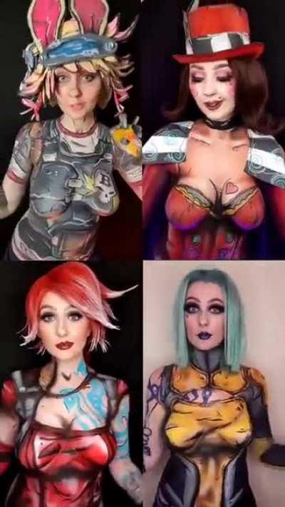 Collection of my Borderlands bodypaints so far 😁 who do you want to see next?