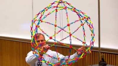 Conservation of Angular Momentum shown through Hoberman Sphere