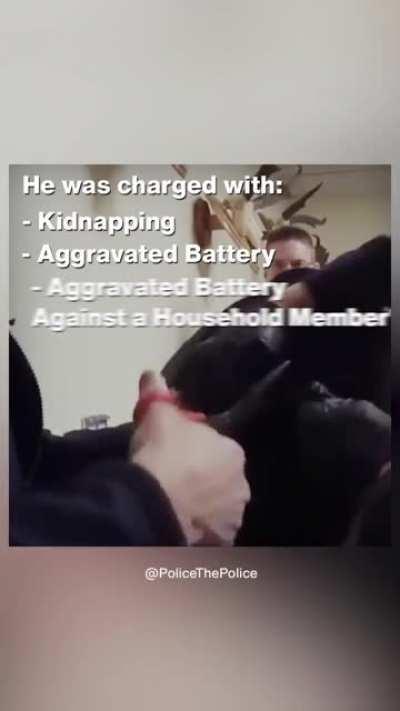 A cop beat his girlfriend to the point of hospitalization and when he was arrested on-duty for domestic violence and kidnapping his fellow cops made sure to humiliate him.