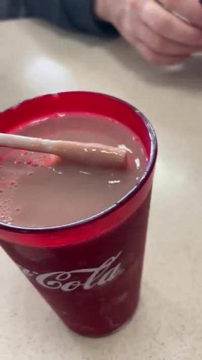 This slimy chocolate milk from a Coney Island