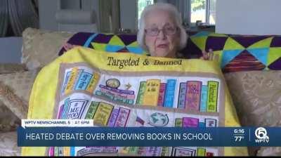 100 year old widow of WWII soldier speaks out against banning books, saying it went against everything her husband fought for