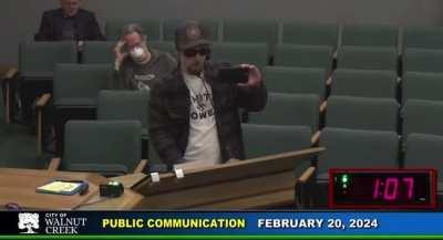 Neo-Nazi shows up to Walnut Creek, CA city council meeting Tuesday night and spews antisemitism, does the Nazi salute and threatens another Holocaust during public comment. *Warning Explicit Language*