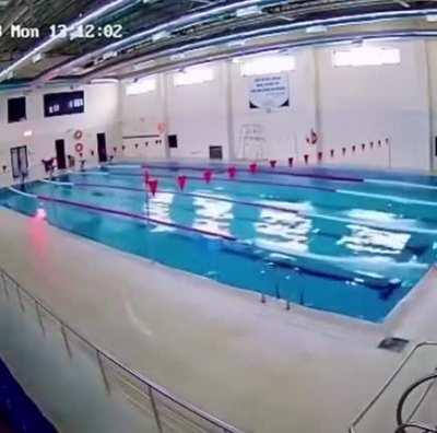 A Swiming Pool During the Earthquake in Turkey.