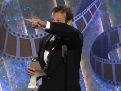 Robin Williams in 1994, winning Best Actor at the Golden Globes (for his role in 