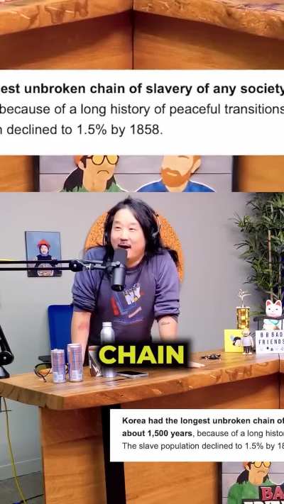 Korea never had any history of slavery