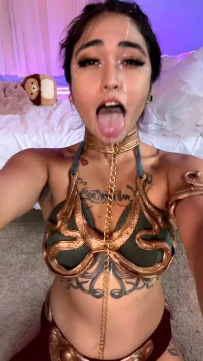 Ahegao face covered in cum..