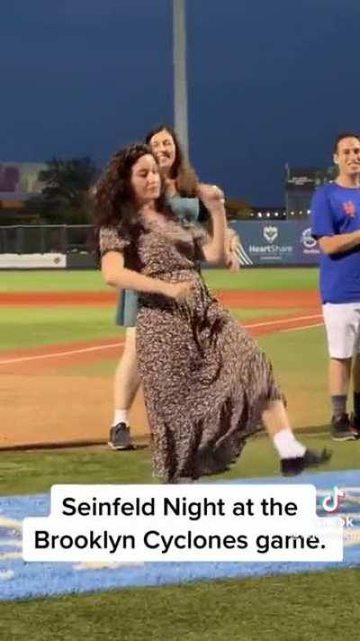Elaine dance contest at the Brooklyn Cyclones game