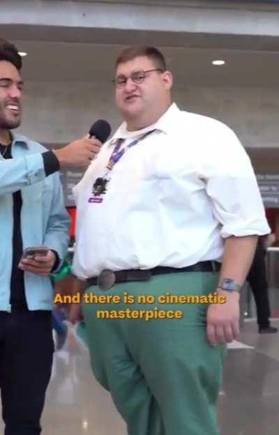 Robert Franzese personifies the character Peter Griffin from the hit TV show Family Guy, mimicking his body, clothes, and impersonating his voice