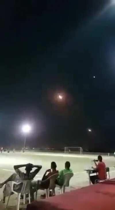 This is Yemen, where a football match is played amid flying rockets