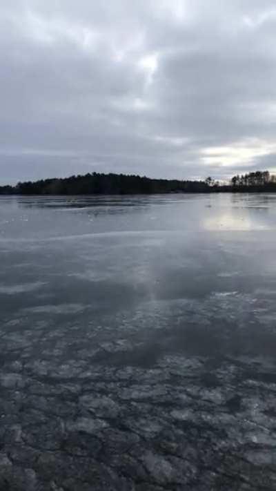 Ice shattering on a frozen lake [intentional]