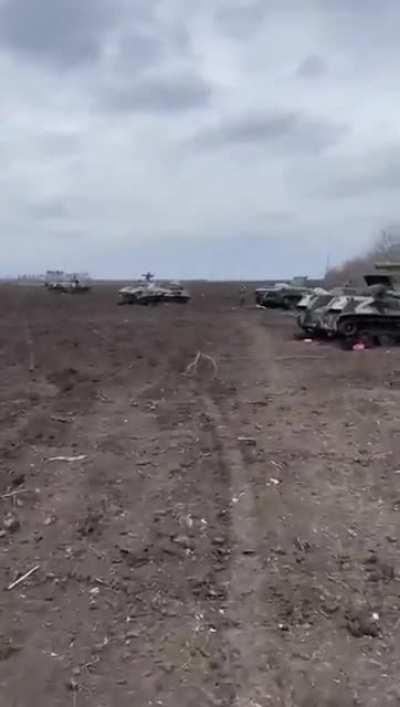 Battalion level formation of VDV abandons their BMD-4s for Ukrainains to capture near Mylokaiv